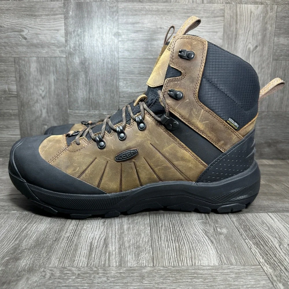 KEEN Revel IV Mid Polar Hiking Boots Mens 15 Brown Waterproof Leather NEW